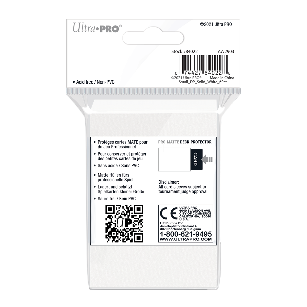 Ultra PRO: Small 60ct Sleeves - PRO-Matte (White)