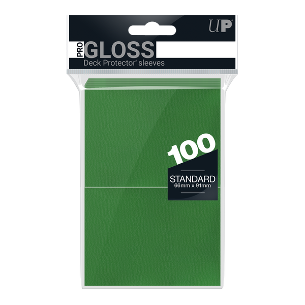 Ultra PRO: Standard 100ct Sleeves - PRO-Gloss (Green) - Ultra PRO
