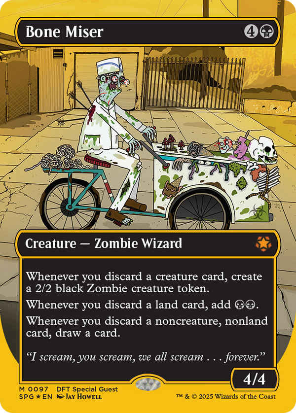 Bone Miser (Borderless) (First-Place Foil) [Aetherdrift Special Guests] - Magic: The Gathering