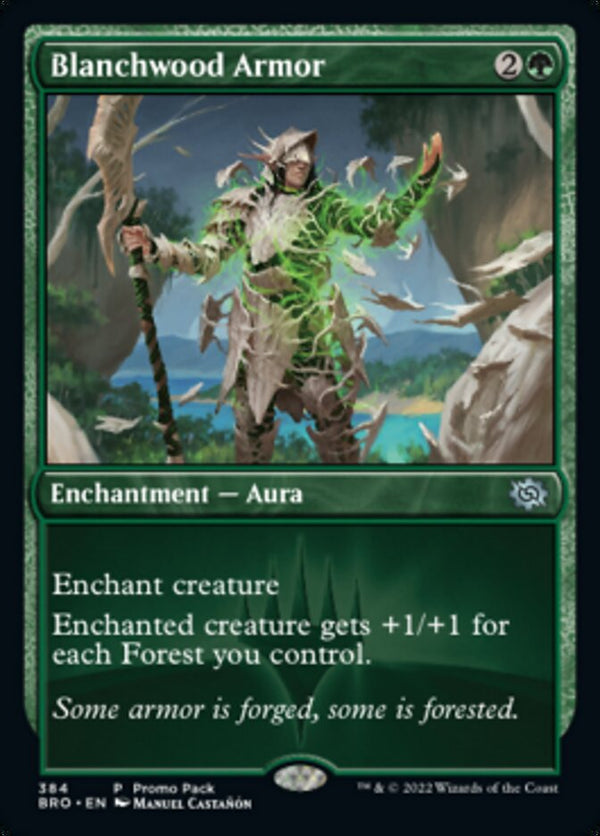 Blanchwood Armor (Promo Pack) [The Brothers' War Promos] - Magic: The Gathering