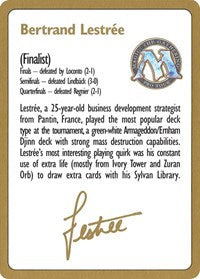 1996 Bertrand Lestree Biography Card [World Championship Decks] - Magic: The Gathering