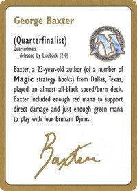1996 George Baxter Biography Card [World Championship Decks] - Magic: The Gathering