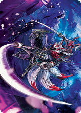 Blade-Blizzard Kitsune Art Card [Kamigawa: Neon Dynasty Art Series] - Magic: The Gathering