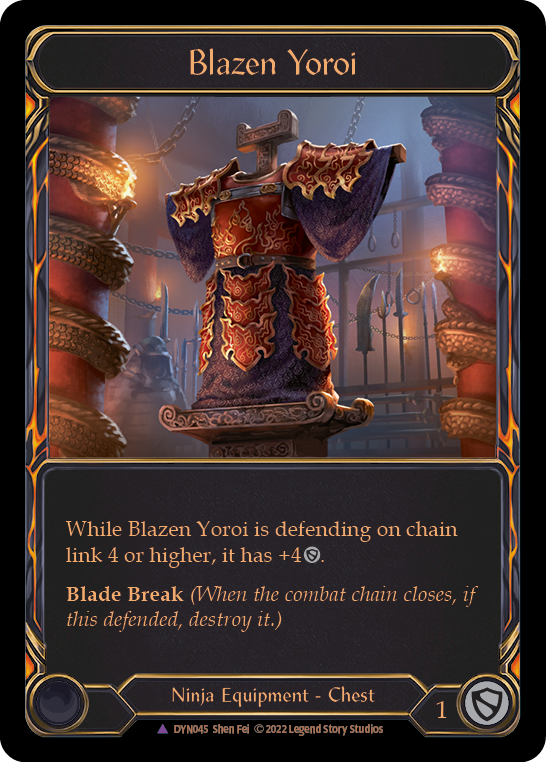Blazen Yoroi (Marvel) [DYN045] (Dynasty)  Cold Foil - Flesh And Blood