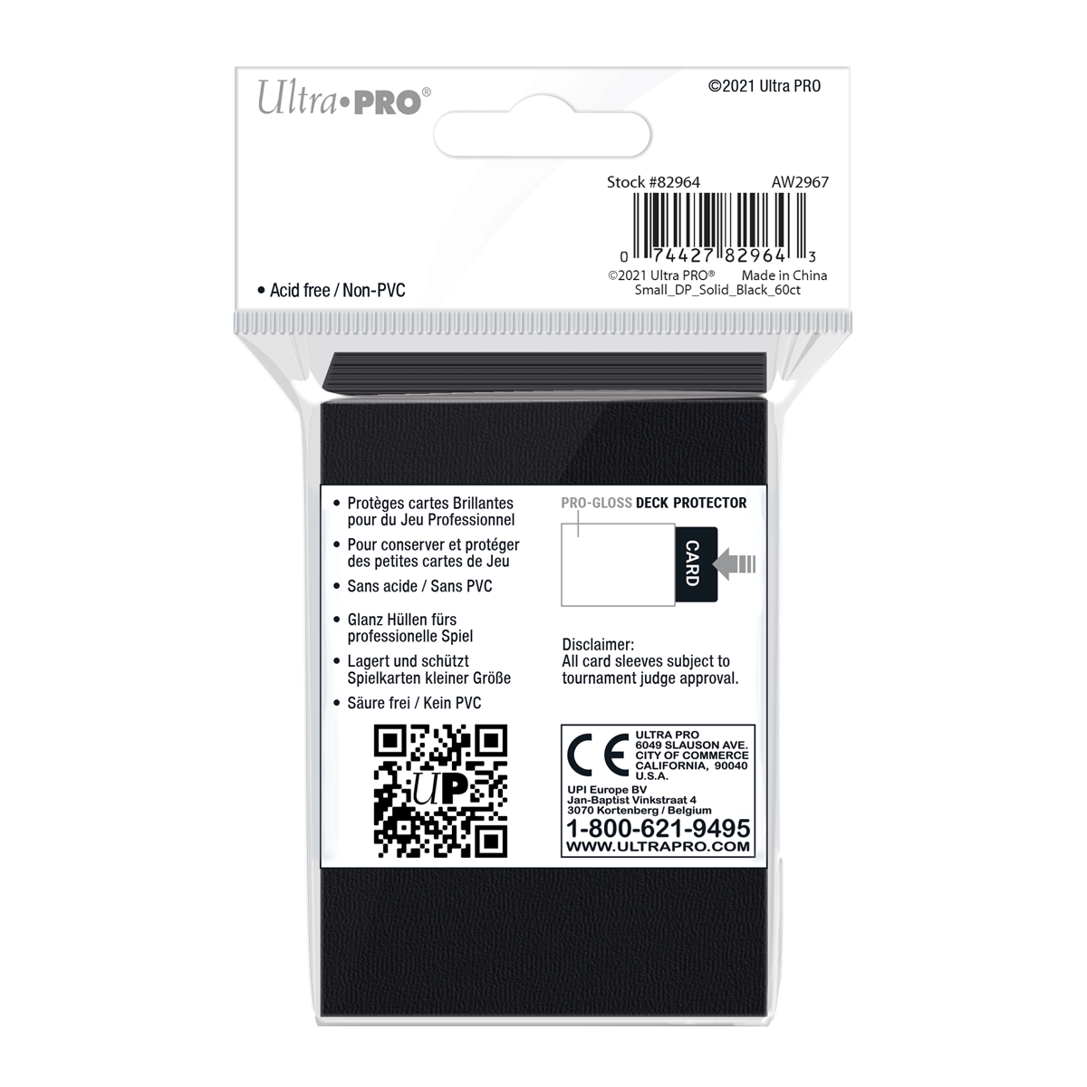 Ultra PRO: Small 60ct Sleeves - PRO-Gloss (Black)