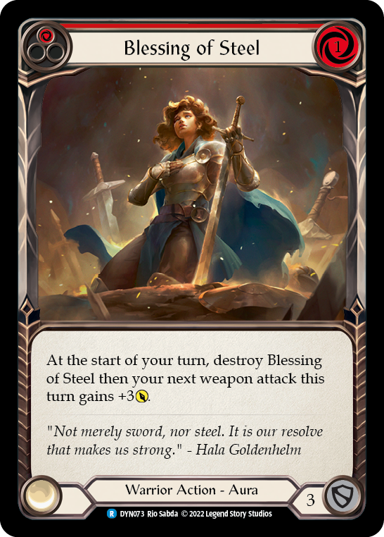 Blessing of Steel (Red) [DYN073] (Dynasty)  Rainbow Foil - Flesh And Blood