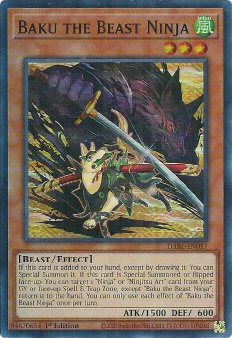 Baku the Beast Ninja (DABL-EN017) [Super Rare] - Yu-Gi-Oh!