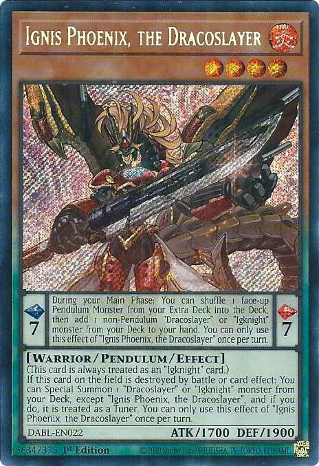 Ignis Phoenix, the Dracoslayer (DABL-EN022) [Secret Rare] - Yu-Gi-Oh!