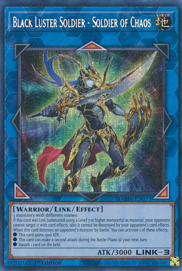 Black Luster Soldier - Soldier of Chaos (Secret Pharaoh's Rare) (MAMA-EN073) [Secret Pharaoh’s Rare] - Yu-Gi-Oh!