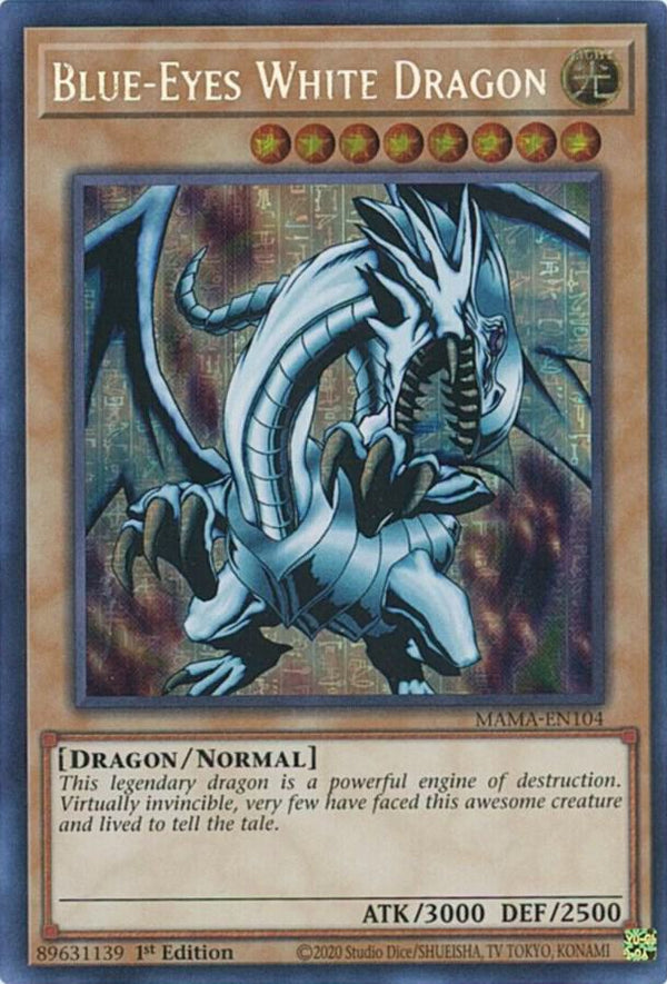 Blue-Eyes White Dragon (Secret Pharaoh's Rare) (MAMA-EN104) [Secret Pharaoh’s Rare] - Yu-Gi-Oh!