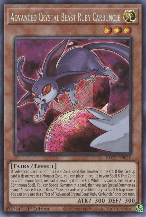 Advanced Crystal Beast Ruby Carbuncle (BLCR-EN010) [Secret Rare] - Yu-Gi-Oh!