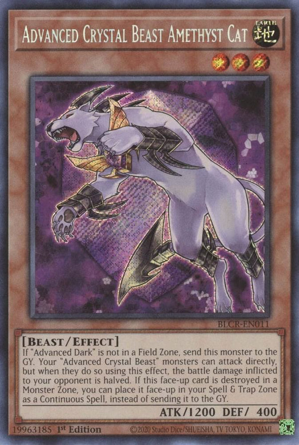 Advanced Crystal Beast Amethyst Cat (BLCR-EN011) [Secret Rare] - Yu-Gi-Oh!