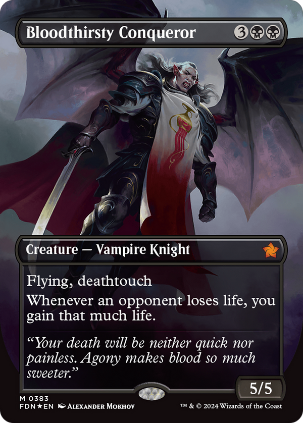 Bloodthirsty Conqueror (Borderless) (Mana Foil) [Foundations] - Magic: The Gathering