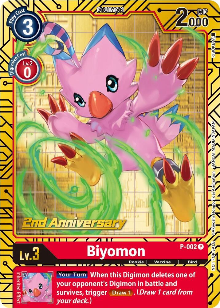 Biyomon - P-002 (2nd Anniversary Card Set)