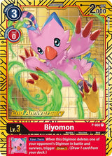 Biyomon - P-002 (2nd Anniversary Card Set) - Digimon Card Game