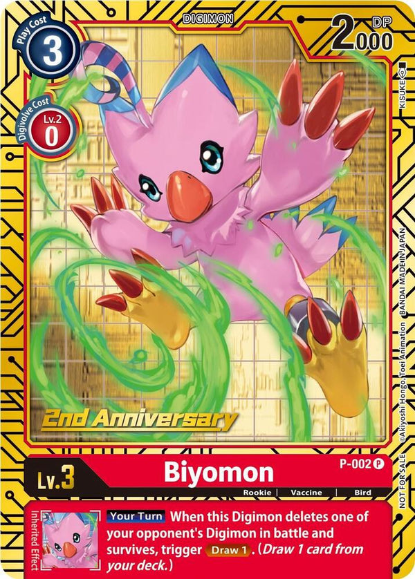 Biyomon - P-002 (2nd Anniversary Card Set) - Digimon Card Game