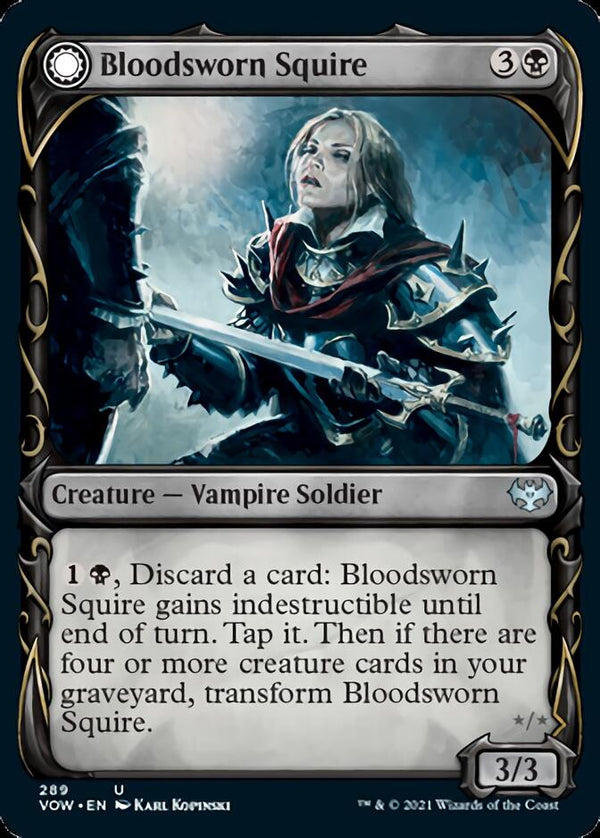 Bloodsworn Squire // Bloodsworn Knight (Showcase Fang Frame) [Innistrad: Crimson Vow] - Magic: The Gathering