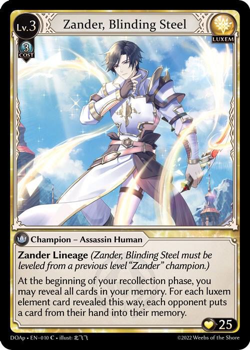 Zander, Blinding Steel