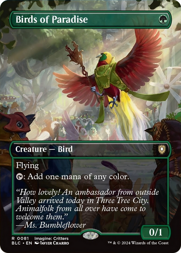 Birds of Paradise (Borderless) [Bloomburrow Commander] - Magic: The Gathering
