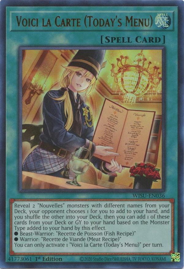 Voici la Carte (Today's Menu) (WISU-EN036) [Ultra Rare] - Yu-Gi-Oh!