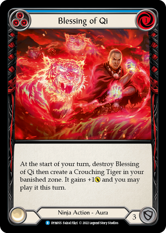Blessing of Qi (Blue) [DYN055] (Dynasty)  Rainbow Foil - Flesh And Blood