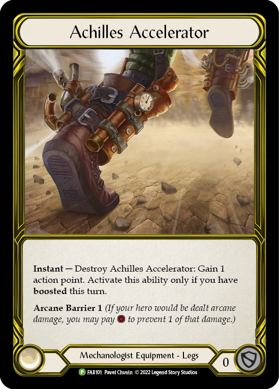 Achilles Accelerator (Golden) [FAB101] (Promo)  Cold Foil - Flesh And Blood