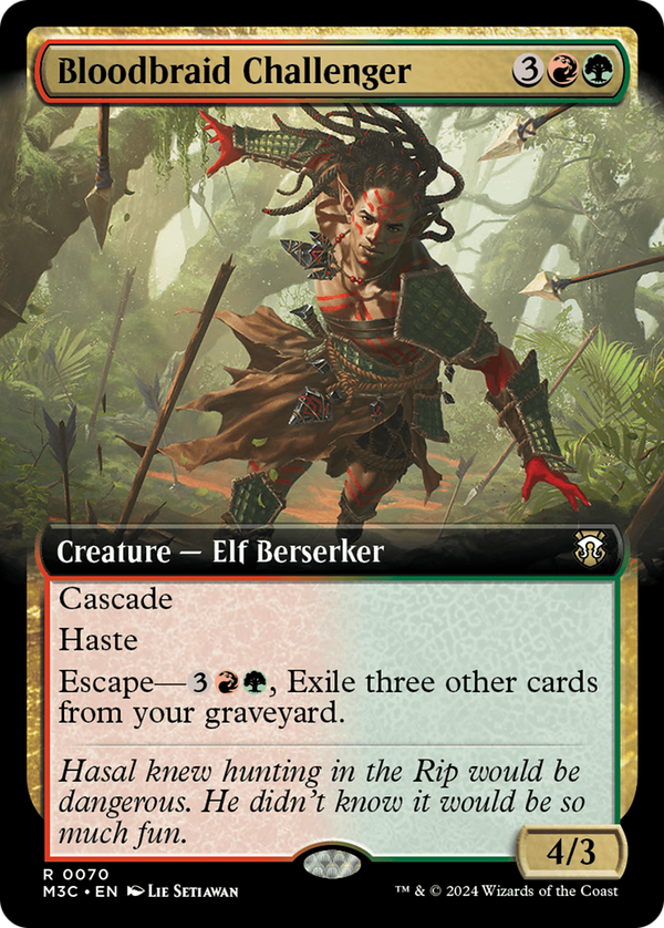 Bloodbraid Challenger (Extended Art) (Ripple Foil) [Modern Horizons 3 Commander] - Magic: The Gathering