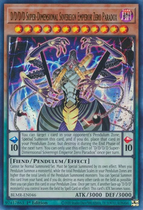D/D/D/D Super-Dimensional Sovereign Emperor Zero Paradox (BLMR-EN046) [Ultra Rare] - Yu-Gi-Oh!