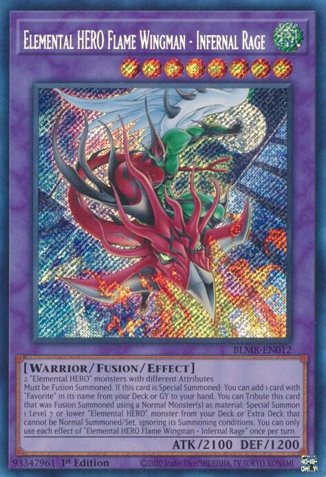 Elemental HERO Flame Wingman - Infernal Rage (BLMR-EN012) [Secret Rare] - Yu-Gi-Oh!