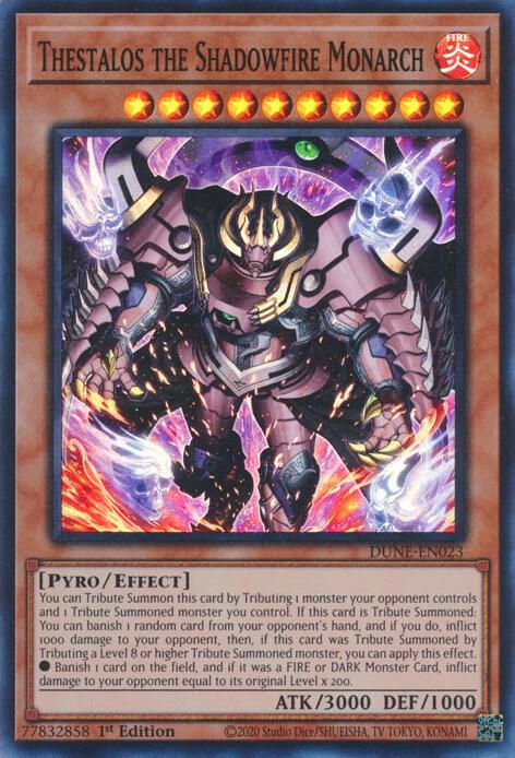 Thestalos the Shadowfire Monarch (DUNE-EN023) [Super Rare] - Yu-Gi-Oh!