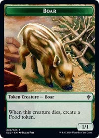 Boar // Food (17) Double-Sided Token [Throne of Eldraine Tokens] - Magic: The Gathering