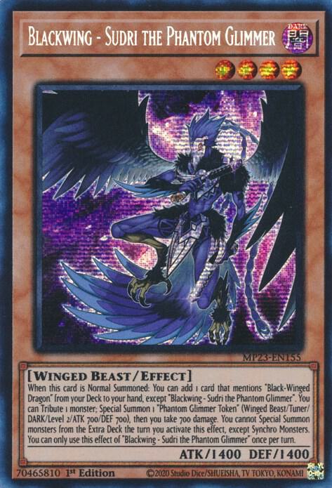 Blackwing - Sudri the Phantom Glimmer (MP23-EN155) [Prismatic Secret Rare] - Yu-Gi-Oh!