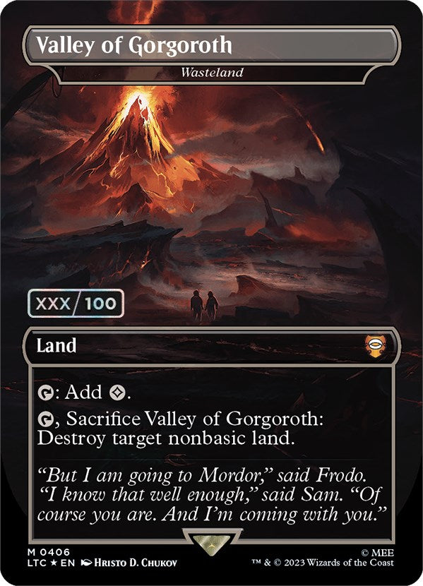 Valley of Gorgoroth - Wasteland (Borderless) (Serialized) [The Lord of the Rings: Tales of Middle-Earth Commander]