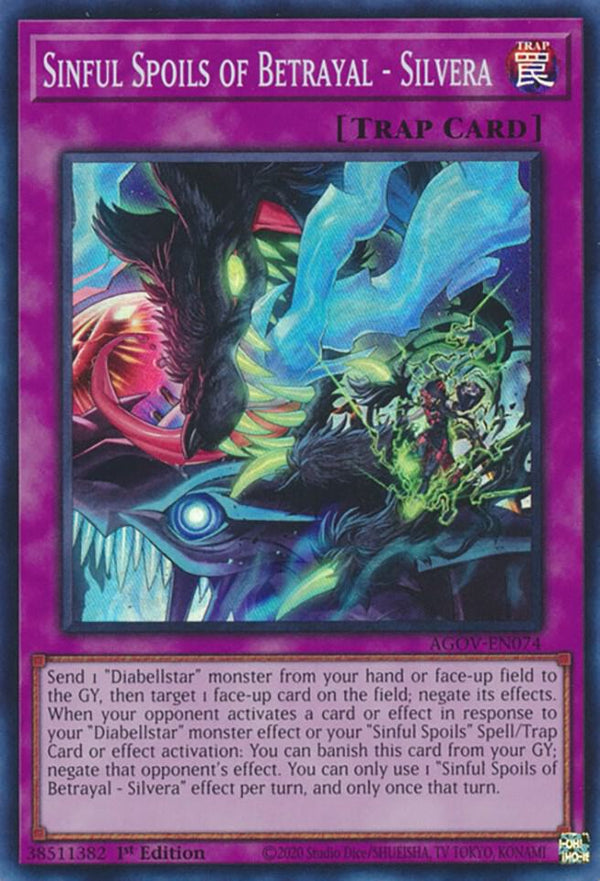 Sinful Spoils of Betrayal - Silvera (AGOV-EN074) [Super Rare] - Yu-Gi-Oh!