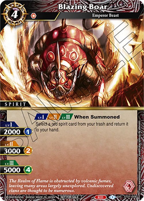 Blazing Boar (Sealed Event Promotion Pack) (ST01-008) [Battle Spirits Saga Promo Cards] - Bandai