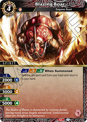 Blazing Boar (Sealed Event Promotion Pack) (ST01-008) [Battle Spirits Saga Promo Cards]