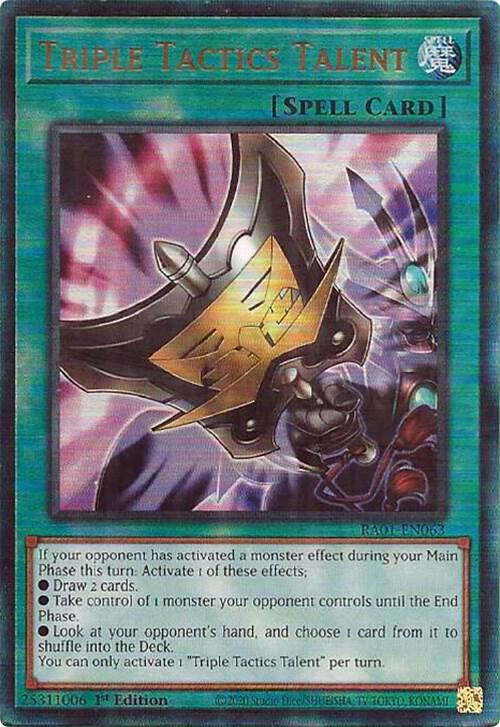 Triple Tactics Talent (PUR) (RA01-EN063) [Prismatic Ultimate Rare] - Yu-Gi-Oh!