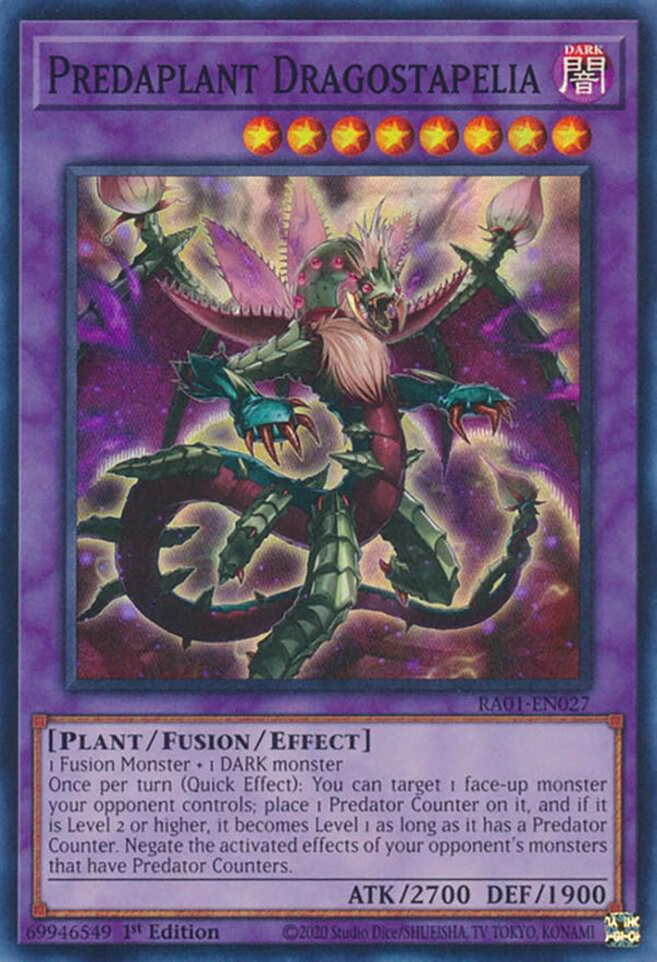Predaplant Dragostapelia (RA01-EN027) [Super Rare] - Yu-Gi-Oh!
