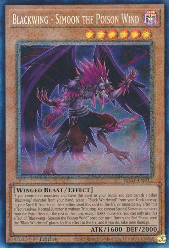 Blackwing - Simoon the Poison Wind (PCR) (RA01-EN012) [Prismatic Collector's Rare] - Yu-Gi-Oh!
