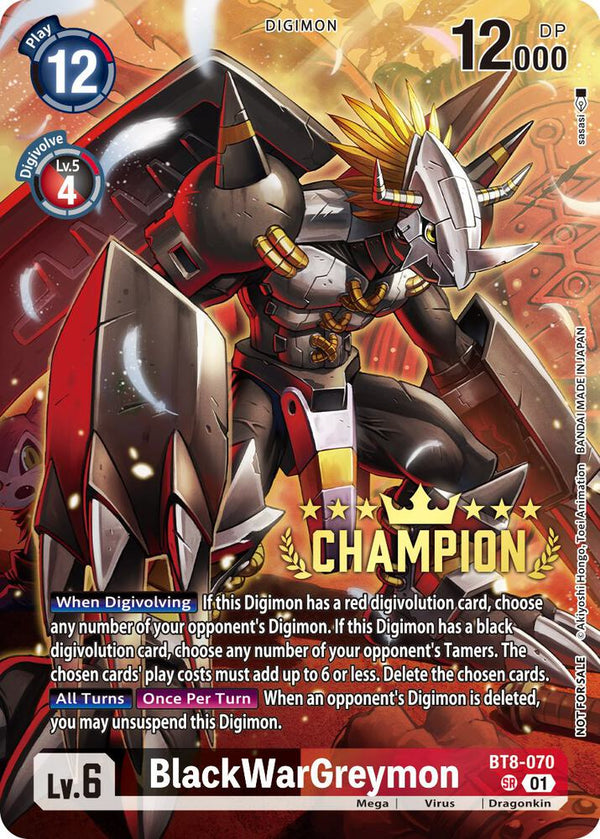 BlackWarGreymon (Digimon 3-On-3 Champion) - Digimon Card Game