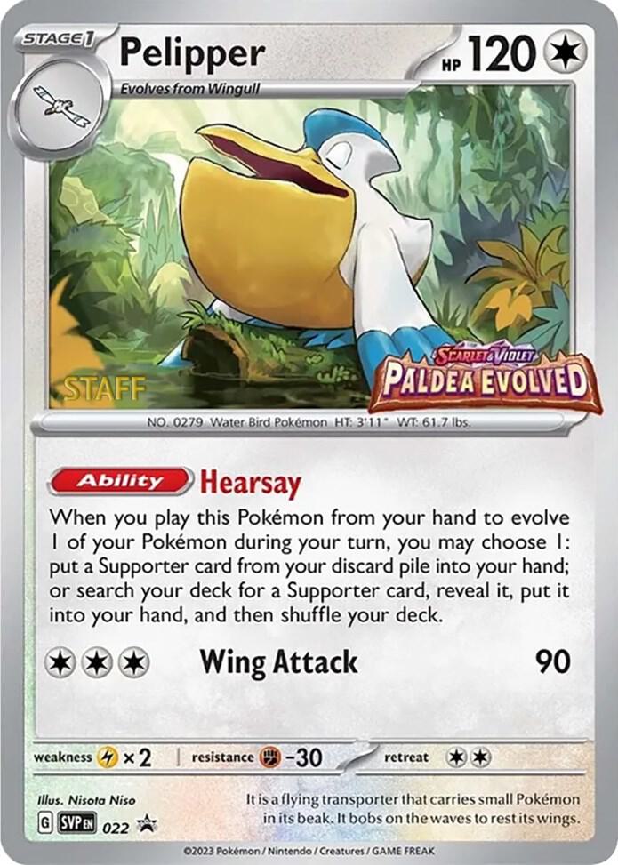 Pelipper - 022 (Prerelease) [Staff]