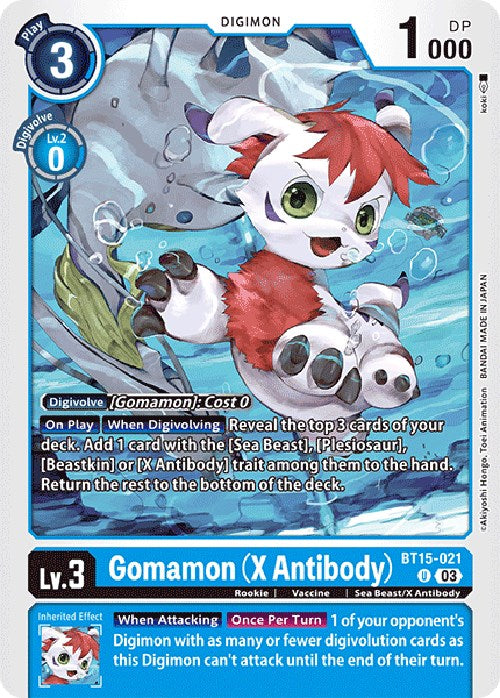 Gomamon (X Antibody) [BT15-021] [Exceed Apocalypse]