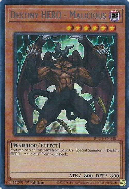 Destiny HERO - Malicious (Silver) (BLC1-EN030) [Ultra Rare] - Yu-Gi-Oh!