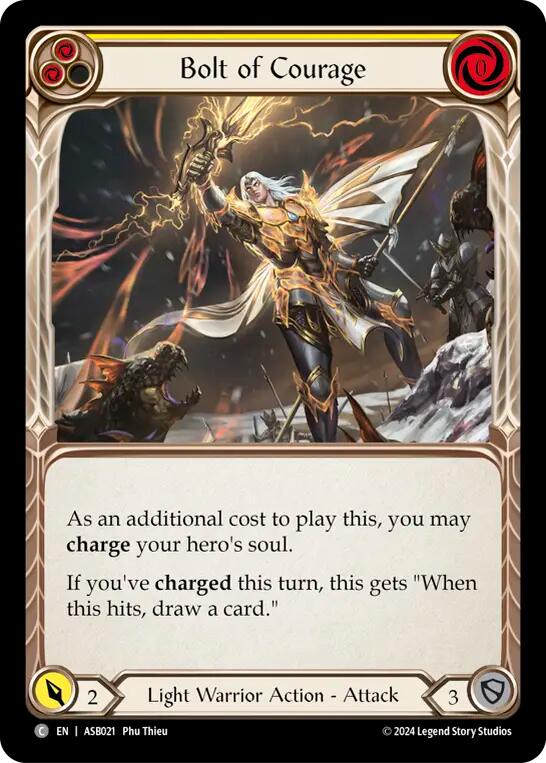 Bolt of Courage (Yellow) [ASB021] (Armory Deck: Boltyn) - Flesh And Blood