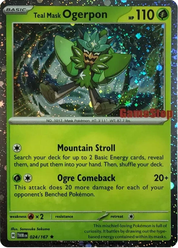 Teal Mask Ogerpon (024/167) (Cosmos Holo) (GameStop Exclusive) [Scarlet & Violet: Twilight Masquerade] - Pokémon