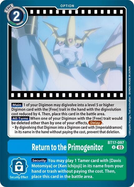 Return to the Primogenitor