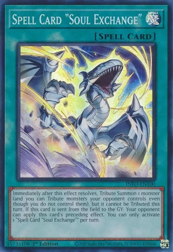 Spell Card "Soul Exchange" (INFO-EN100) [Super Rare] - Yu-Gi-Oh!