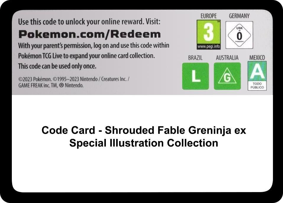 Code Card - Shrouded Fable Greninja ex Special Illustration Collection