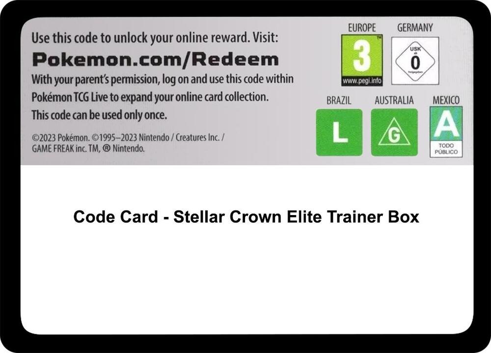 Code Card - Stellar Crown Elite Trainer Box