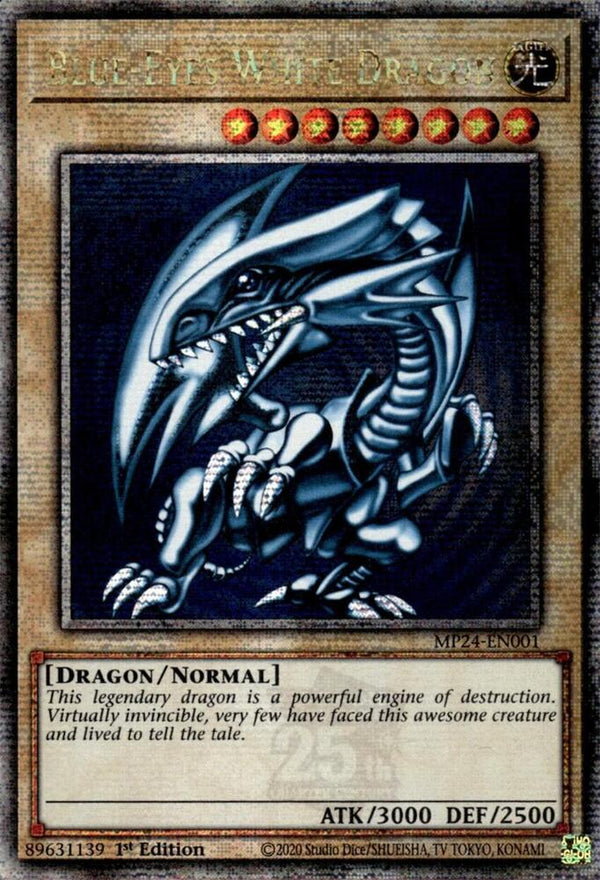 Blue-Eyes White Dragon (Quarter Century Secret Rare) (MP24-EN001) - Yu-Gi-Oh!